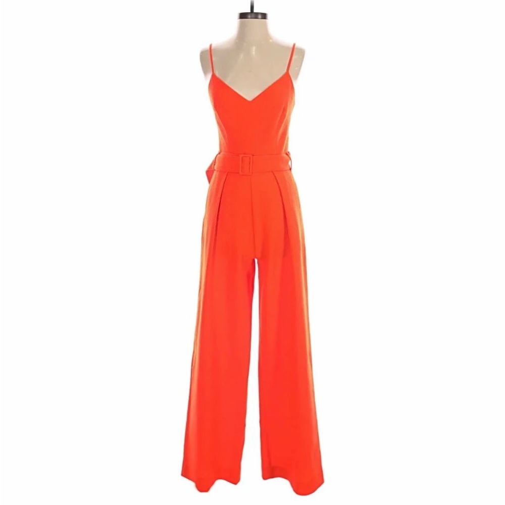 NWT Black Halo Neon Coral Evie Jumpsuit